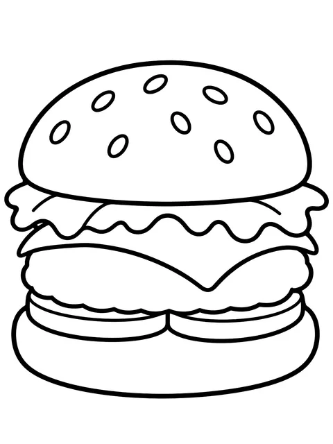 Easy Cheeseburger coloring page
