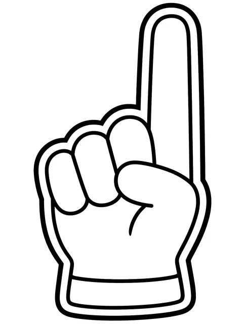 Easy Foam finger coloring page