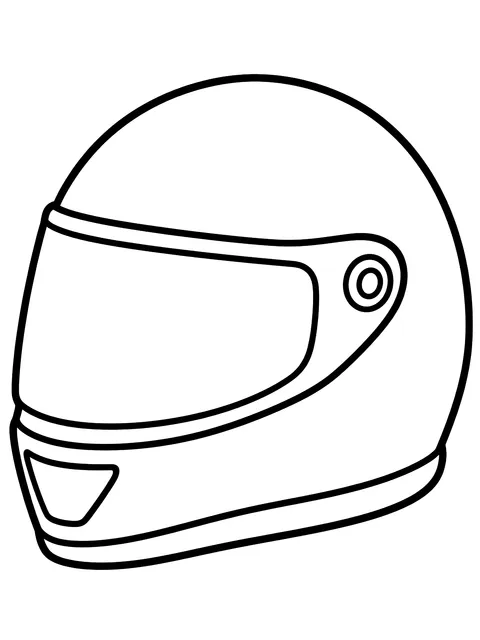Easy Helmet with a blank side coloring page