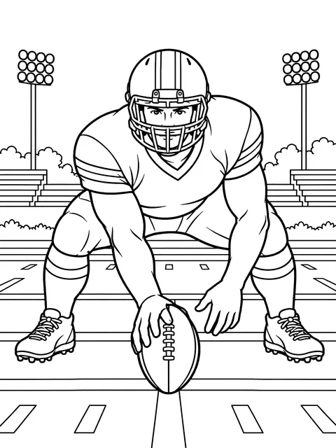 Center snapping the ball coloring page