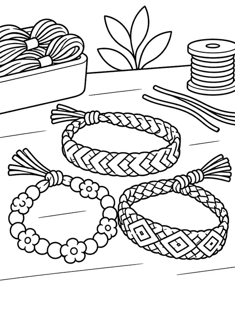 Friendship bracelets coloring page