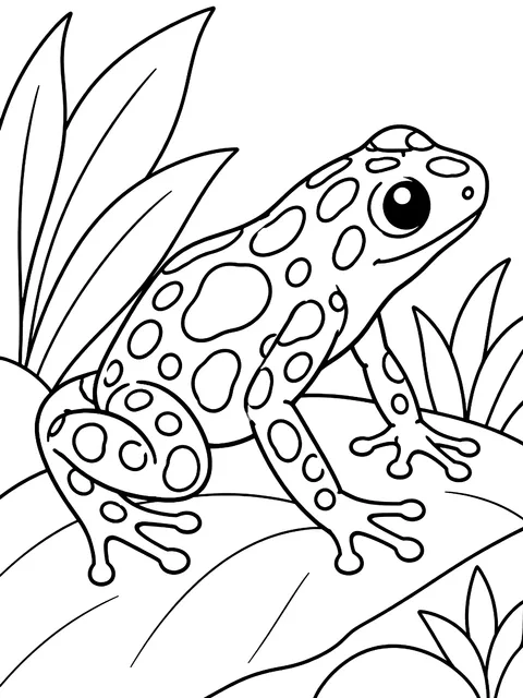 Spotted poison dart frog coloring page