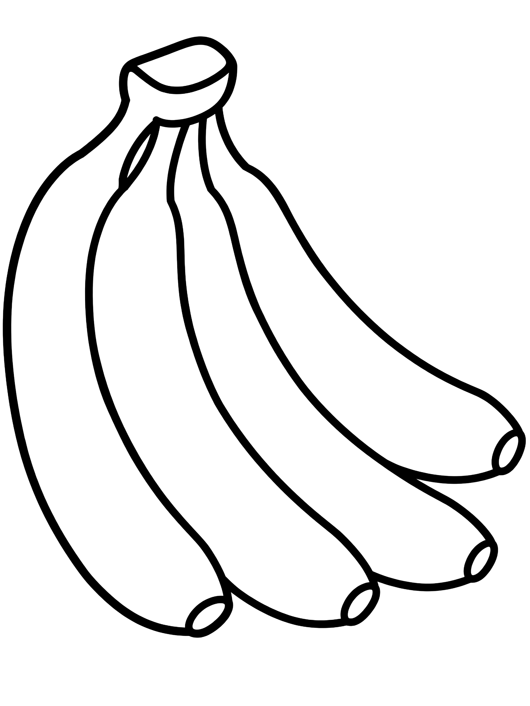 Easy Bunch of bananas coloring page