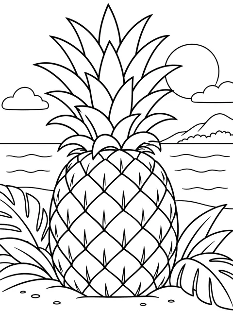 Pineapple coloring page