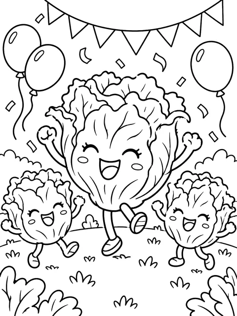 Lettuce celebrate pun coloring page