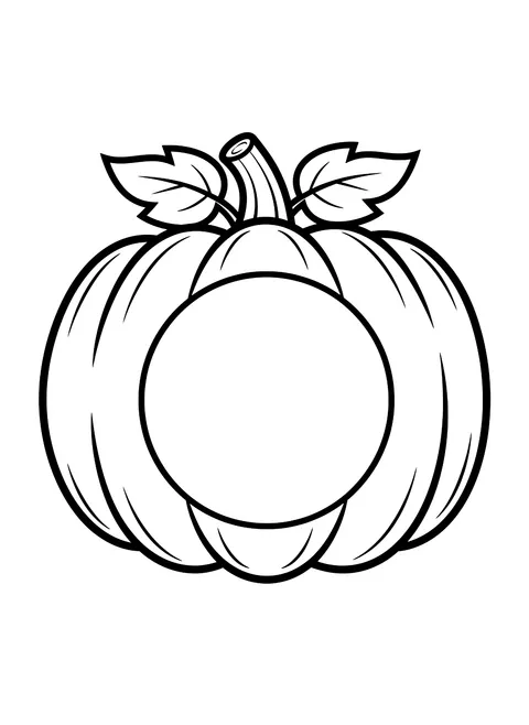 Easy Pumpkin with a blank face to draw coloring page