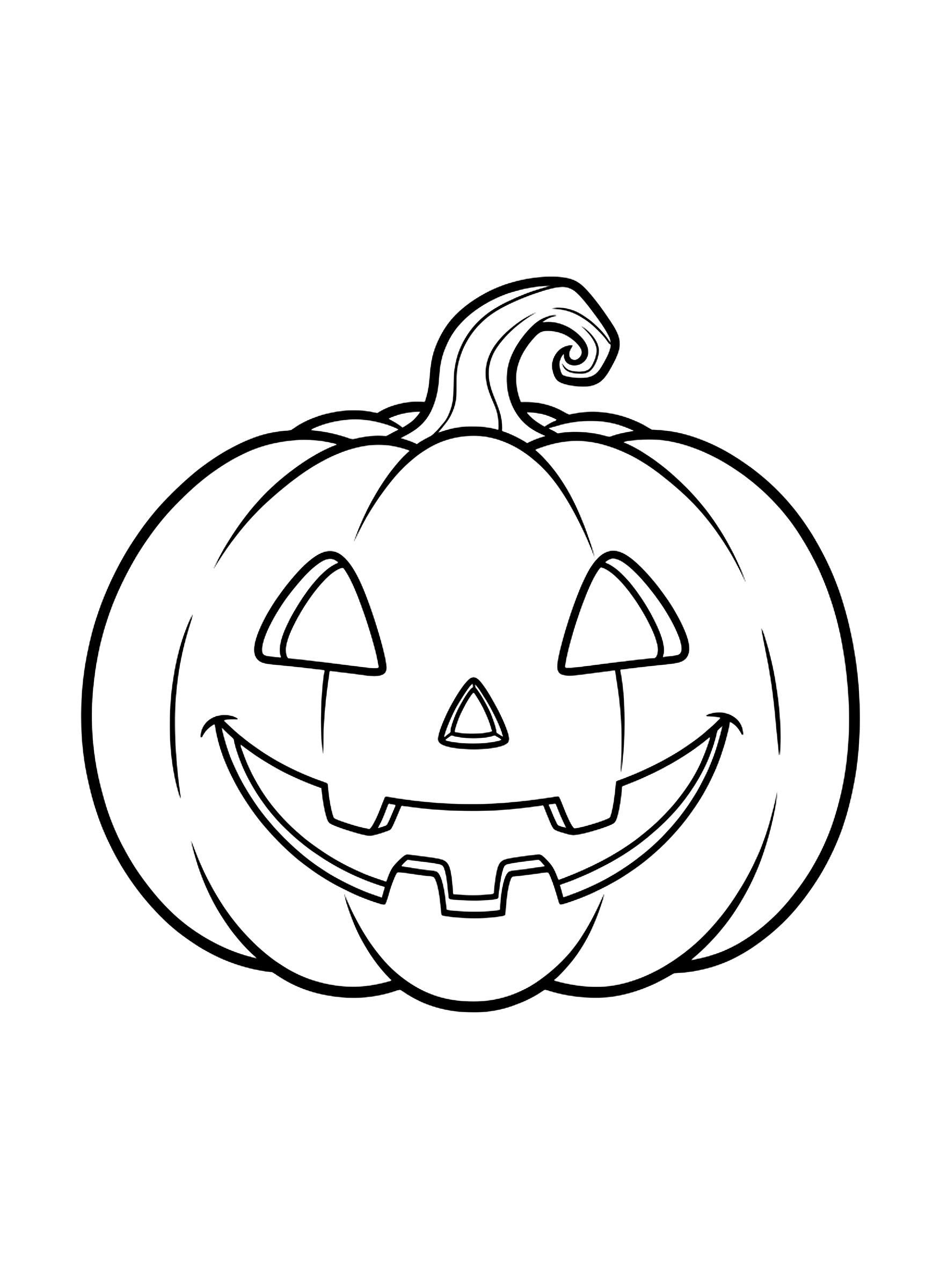 Easy Smiling jack-o'-lantern coloring page