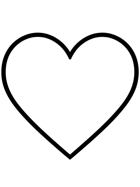 Easy Simple heart outline coloring page