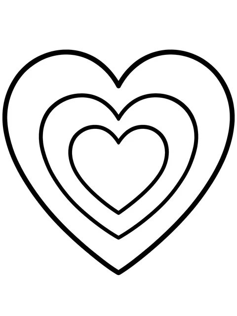 Easy Hearts within hearts coloring page