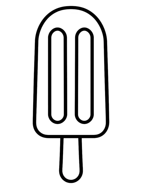 Easy Ice pop on a stick coloring page
