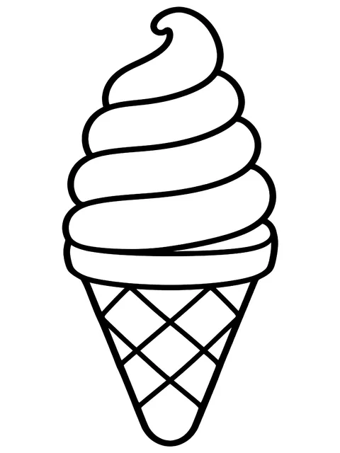 Easy Soft-serve swirl coloring page
