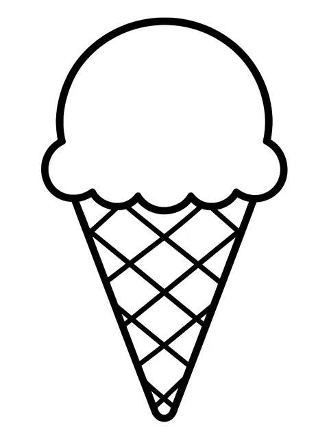 Easy Blank cone to design your own flavor coloring page