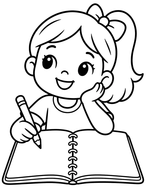 Easy My goals for the year page coloring page