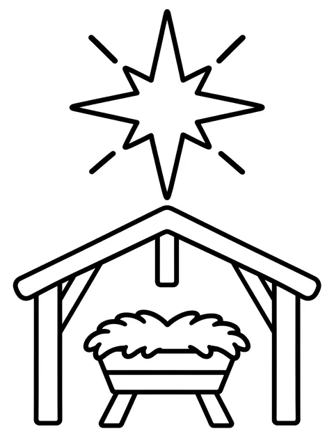 Easy Star over Bethlehem coloring page