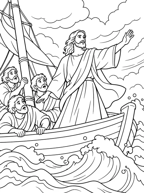 Calming the storm coloring page