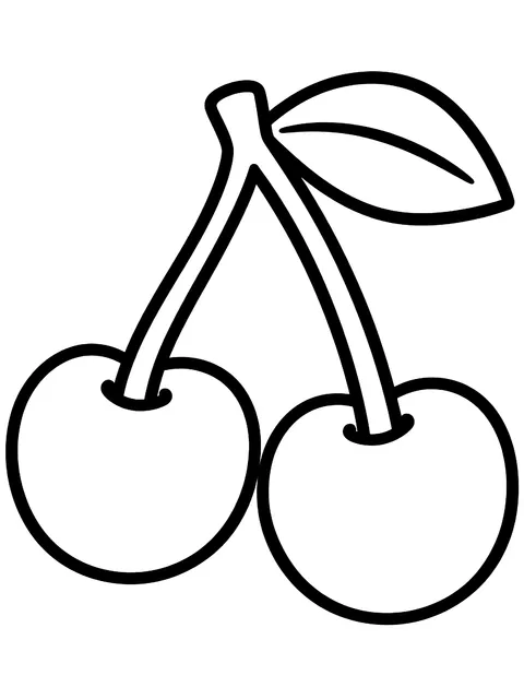 Easy Pair of cherries coloring page