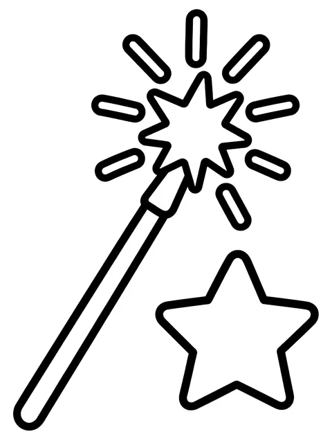 Easy Sparkler and a star coloring page