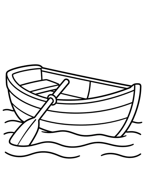 Easy Lake with a small boat coloring page