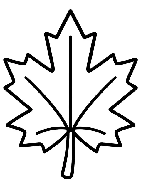 Easy Maple leaf coloring page