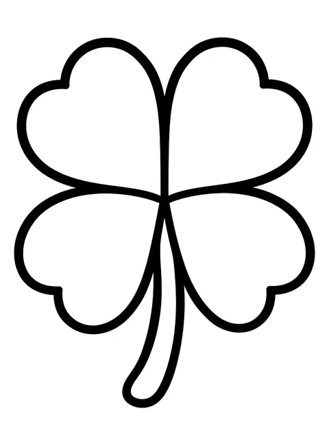 Easy Four-leaf clover coloring page