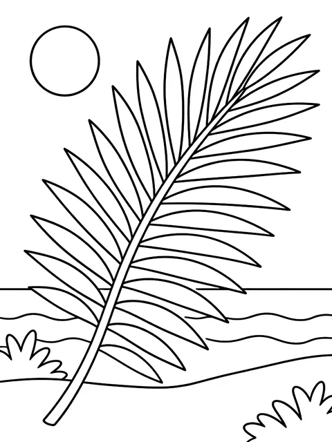Palm frond coloring page
