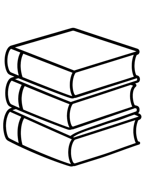 Easy Stack of three books coloring page