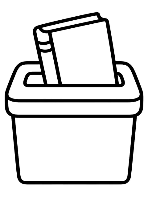 Easy Book return slot coloring page