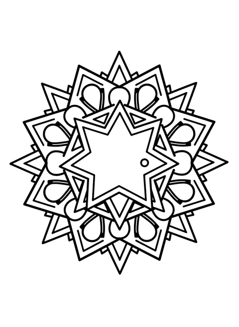Easy Star mandala coloring page