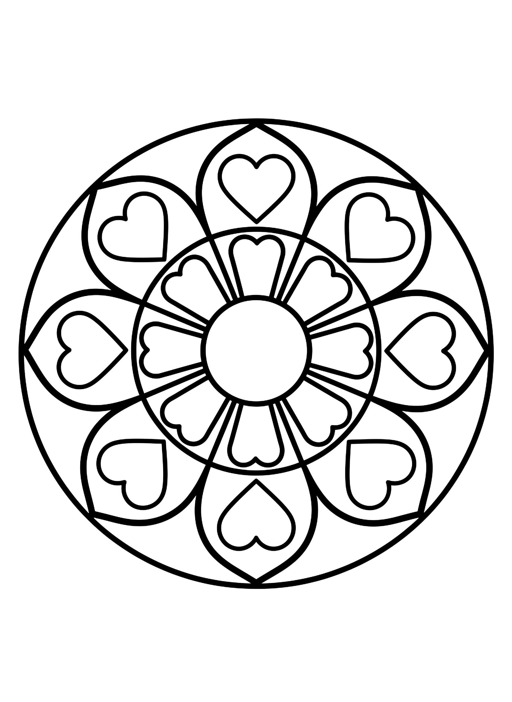 Easy Easy flower mandala coloring page