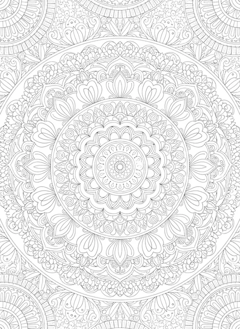 Detailed Detailed mandala coloring page