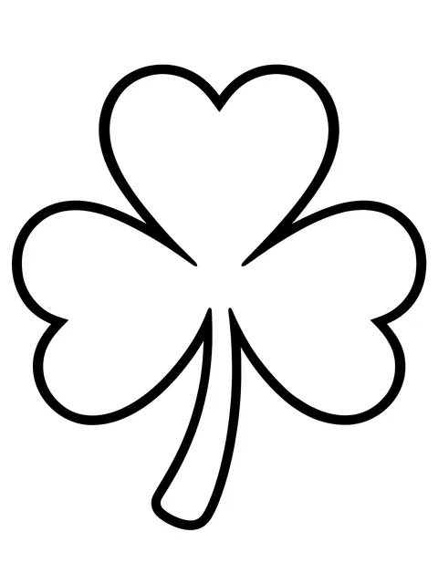 Easy Single shamrock coloring page