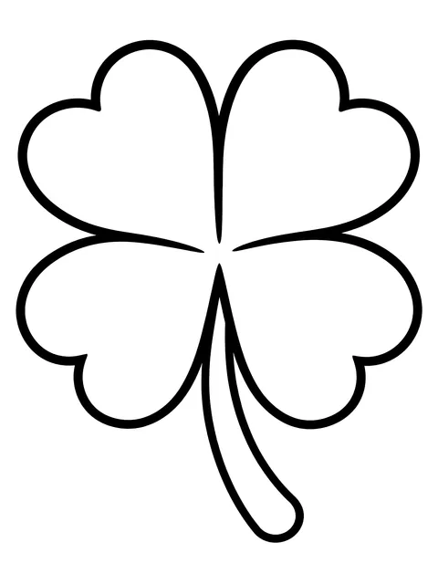 Easy Four-leaf clover coloring page