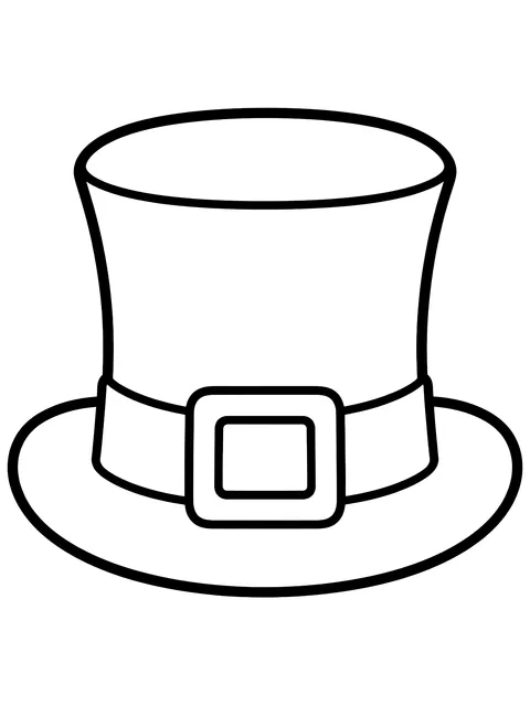 Easy Green hat with a buckle coloring page