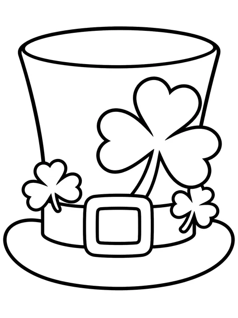 Easy March title page with shamrocks coloring page