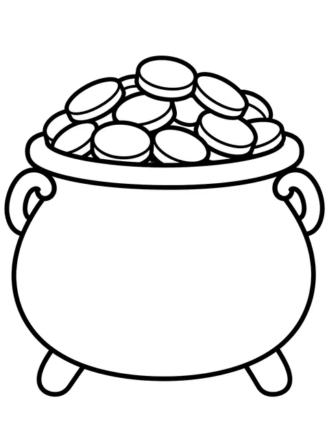 Easy Pot of gold coloring page