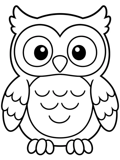 Easy Subtraction within 10 owl coloring page