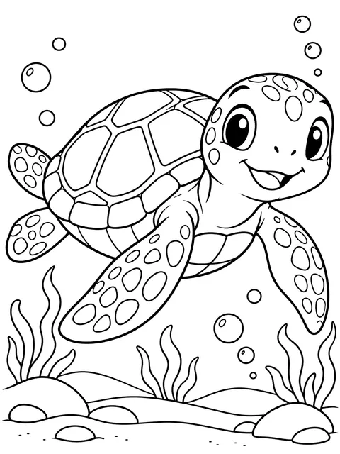 Multiplication by 3 turtle coloring page