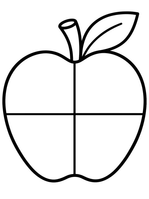 Easy Color the halves and fourths coloring page