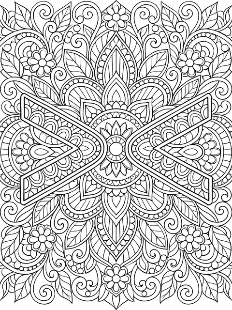 Detailed Greater than or less than mosaic coloring page