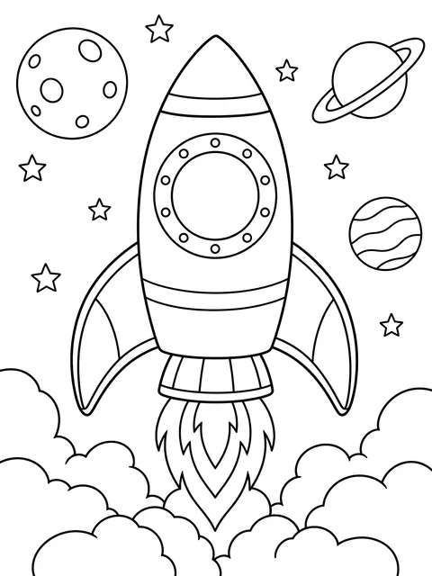 Addition within 20 rocket coloring page