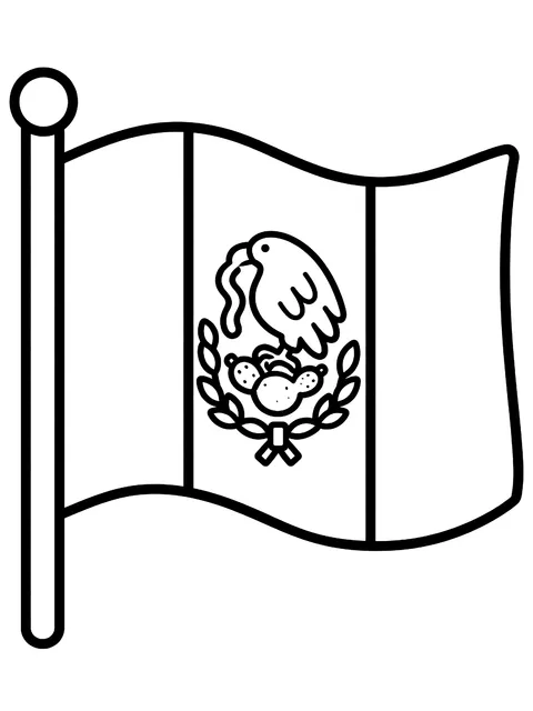 Easy Mexican flag coloring page