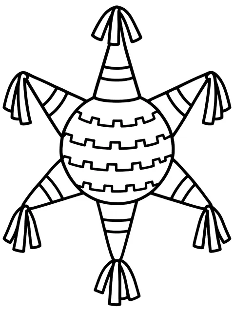 Easy Seven-point star piñata coloring page