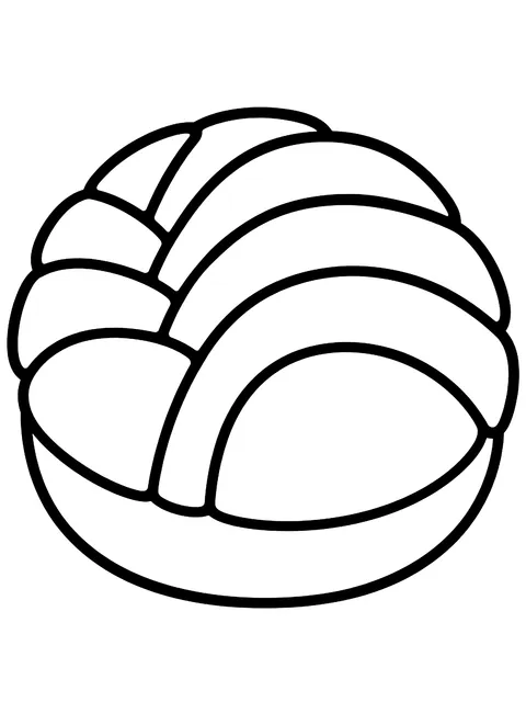 Easy Concha sweet bread coloring page