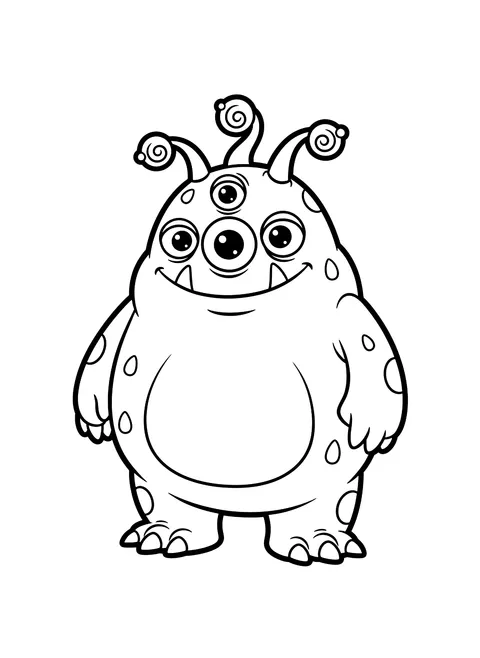 Easy Design your own monster coloring page