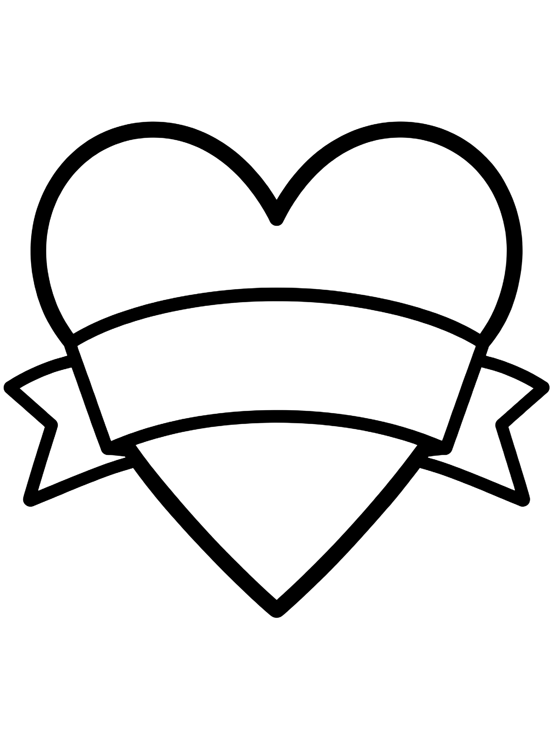 Easy Heart with a mom banner coloring page