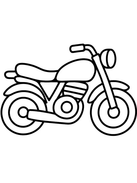 Easy Motorcycle side view coloring page
