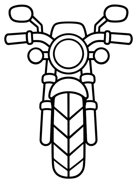 Easy Motorcycle from the front coloring page