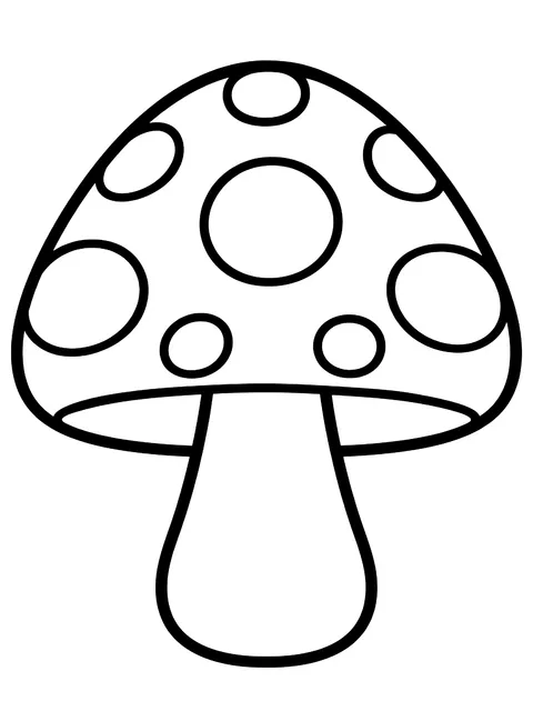 Easy Toadstool with white spots coloring page