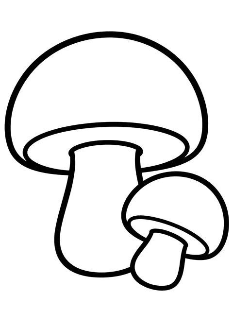 Easy Button mushrooms coloring page