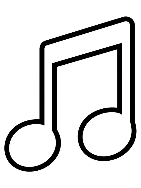 Easy Pair of beamed eighth notes coloring page